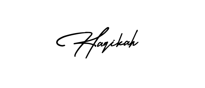 Haqikah stylish signature style. Best Handwritten Sign (AmerikaSignatureDemo-Regular) for my name. Handwritten Signature Collection Ideas for my name Haqikah. Haqikah signature style 3 images and pictures png