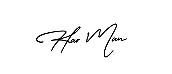 How to make Har Man name signature. Use AmerikaSignatureDemo-Regular style for creating short signs online. This is the latest handwritten sign. Har Man signature style 3 images and pictures png