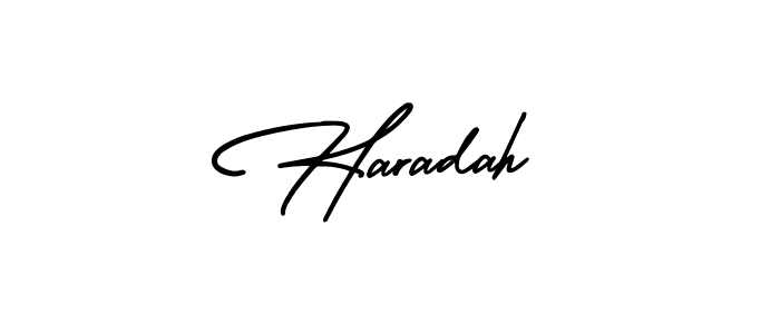 Haradah stylish signature style. Best Handwritten Sign (AmerikaSignatureDemo-Regular) for my name. Handwritten Signature Collection Ideas for my name Haradah. Haradah signature style 3 images and pictures png