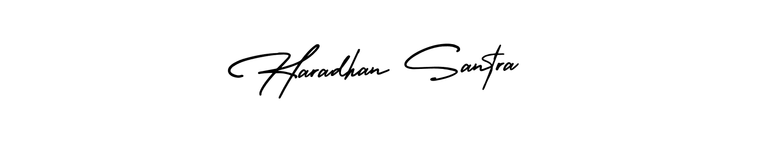 How to make Haradhan Santra name signature. Use AmerikaSignatureDemo-Regular style for creating short signs online. This is the latest handwritten sign. Haradhan Santra signature style 3 images and pictures png