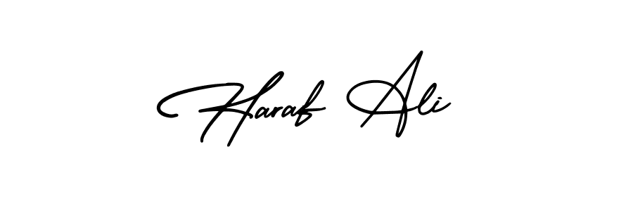 Haraf Ali stylish signature style. Best Handwritten Sign (AmerikaSignatureDemo-Regular) for my name. Handwritten Signature Collection Ideas for my name Haraf Ali. Haraf Ali signature style 3 images and pictures png