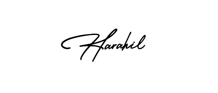 It looks lik you need a new signature style for name Harahil. Design unique handwritten (AmerikaSignatureDemo-Regular) signature with our free signature maker in just a few clicks. Harahil signature style 3 images and pictures png