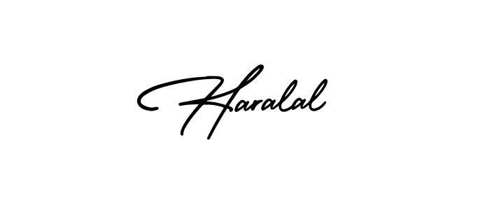 Use a signature maker to create a handwritten signature online. With this signature software, you can design (AmerikaSignatureDemo-Regular) your own signature for name Haralal. Haralal signature style 3 images and pictures png