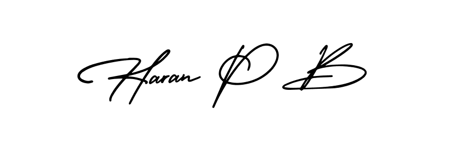 Use a signature maker to create a handwritten signature online. With this signature software, you can design (AmerikaSignatureDemo-Regular) your own signature for name Haran P B. Haran P B signature style 3 images and pictures png