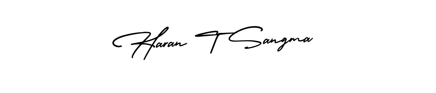 Also You can easily find your signature by using the search form. We will create Haran T Sangma name handwritten signature images for you free of cost using AmerikaSignatureDemo-Regular sign style. Haran T Sangma signature style 3 images and pictures png