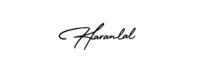 How to make Haranlal name signature. Use AmerikaSignatureDemo-Regular style for creating short signs online. This is the latest handwritten sign. Haranlal signature style 3 images and pictures png