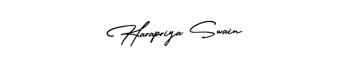 How to Draw Harapriya Swain signature style? AmerikaSignatureDemo-Regular is a latest design signature styles for name Harapriya Swain. Harapriya Swain signature style 3 images and pictures png