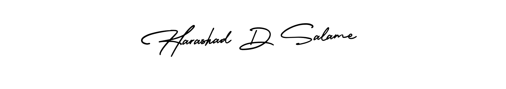 How to make Harashad D Salame name signature. Use AmerikaSignatureDemo-Regular style for creating short signs online. This is the latest handwritten sign. Harashad D Salame signature style 3 images and pictures png
