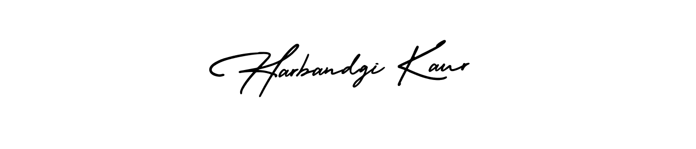 It looks lik you need a new signature style for name Harbandgi Kaur. Design unique handwritten (AmerikaSignatureDemo-Regular) signature with our free signature maker in just a few clicks. Harbandgi Kaur signature style 3 images and pictures png