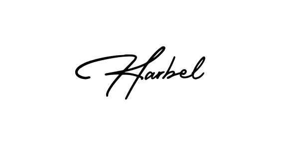 Use a signature maker to create a handwritten signature online. With this signature software, you can design (AmerikaSignatureDemo-Regular) your own signature for name Harbel. Harbel signature style 3 images and pictures png