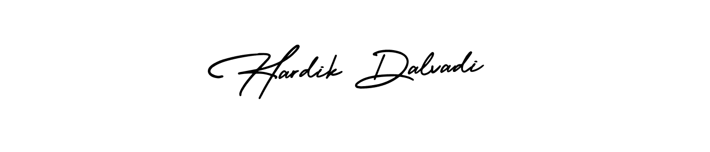 The best way (AmerikaSignatureDemo-Regular) to make a short signature is to pick only two or three words in your name. The name Hardik Dalvadi include a total of six letters. For converting this name. Hardik Dalvadi signature style 3 images and pictures png