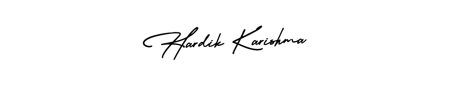 Hardik Karishma stylish signature style. Best Handwritten Sign (AmerikaSignatureDemo-Regular) for my name. Handwritten Signature Collection Ideas for my name Hardik Karishma. Hardik Karishma signature style 3 images and pictures png