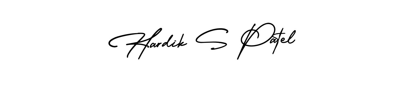 Make a beautiful signature design for name Hardik S Patel. With this signature (AmerikaSignatureDemo-Regular) style, you can create a handwritten signature for free. Hardik S Patel signature style 3 images and pictures png