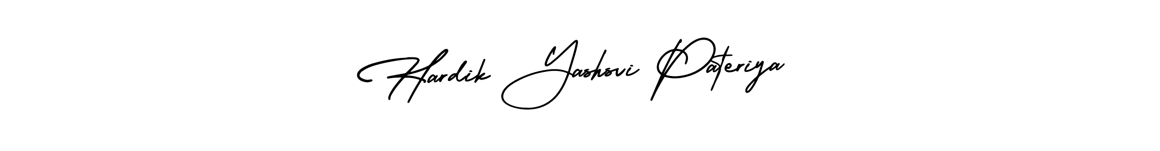 You should practise on your own different ways (AmerikaSignatureDemo-Regular) to write your name (Hardik Yashsvi Pateriya) in signature. don't let someone else do it for you. Hardik Yashsvi Pateriya signature style 3 images and pictures png