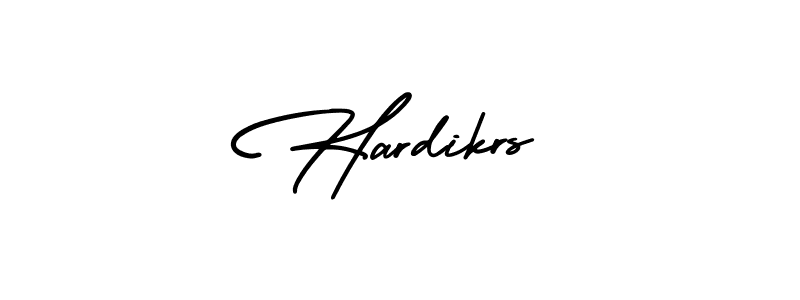 You should practise on your own different ways (AmerikaSignatureDemo-Regular) to write your name (Hardikrs) in signature. don't let someone else do it for you. Hardikrs signature style 3 images and pictures png