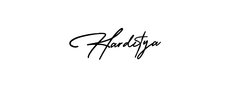 Use a signature maker to create a handwritten signature online. With this signature software, you can design (AmerikaSignatureDemo-Regular) your own signature for name Harditya. Harditya signature style 3 images and pictures png