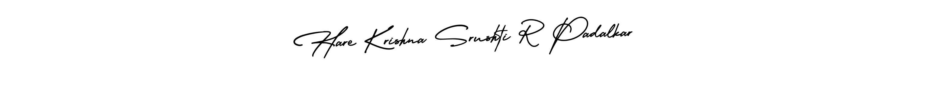 See photos of Hare Krishna Srushti R Padalkar official signature by Spectra . Check more albums & portfolios. Read reviews & check more about AmerikaSignatureDemo-Regular font. Hare Krishna Srushti R Padalkar signature style 3 images and pictures png