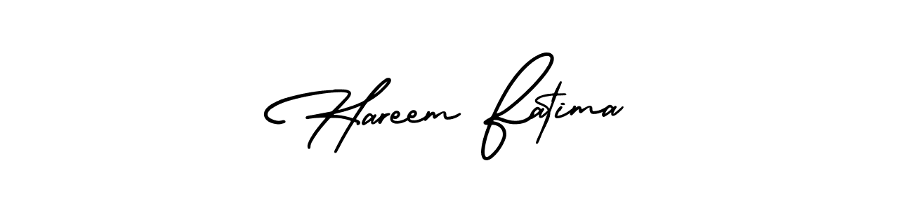 Make a beautiful signature design for name Hareem Fatima. With this signature (AmerikaSignatureDemo-Regular) style, you can create a handwritten signature for free. Hareem Fatima signature style 3 images and pictures png