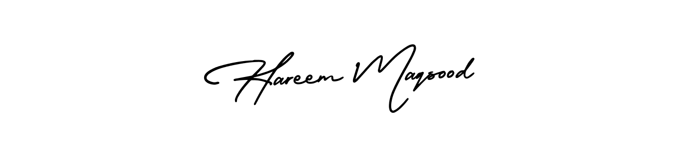 Design your own signature with our free online signature maker. With this signature software, you can create a handwritten (AmerikaSignatureDemo-Regular) signature for name Hareem Maqsood. Hareem Maqsood signature style 3 images and pictures png