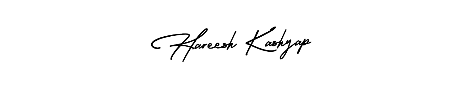 Make a beautiful signature design for name Hareesh Kashyap. With this signature (AmerikaSignatureDemo-Regular) style, you can create a handwritten signature for free. Hareesh Kashyap signature style 3 images and pictures png