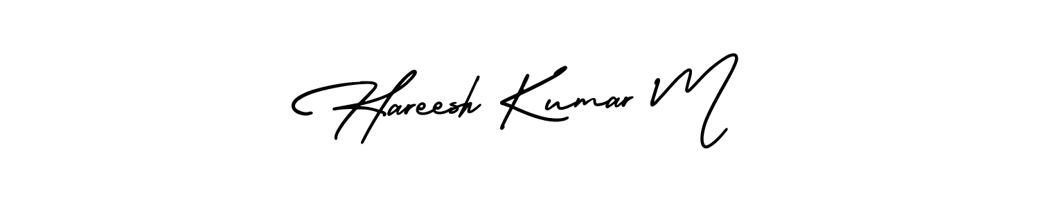 Make a beautiful signature design for name Hareesh Kumar M. With this signature (AmerikaSignatureDemo-Regular) style, you can create a handwritten signature for free. Hareesh Kumar M signature style 3 images and pictures png