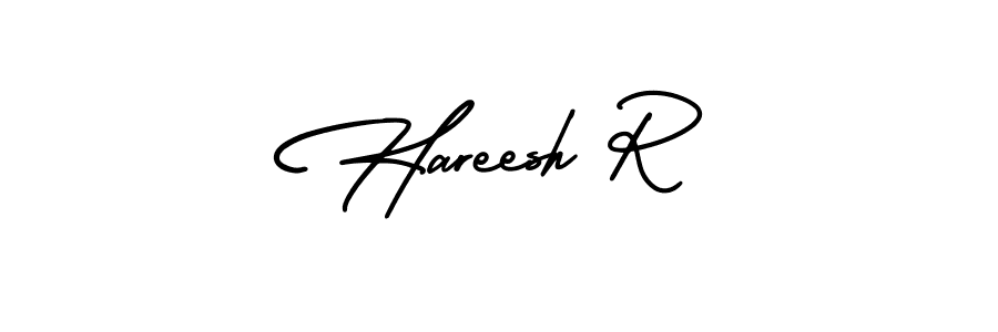 Use a signature maker to create a handwritten signature online. With this signature software, you can design (AmerikaSignatureDemo-Regular) your own signature for name Hareesh R. Hareesh R signature style 3 images and pictures png