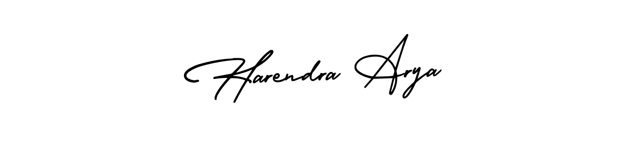 How to make Harendra Arya signature? AmerikaSignatureDemo-Regular is a professional autograph style. Create handwritten signature for Harendra Arya name. Harendra Arya signature style 3 images and pictures png