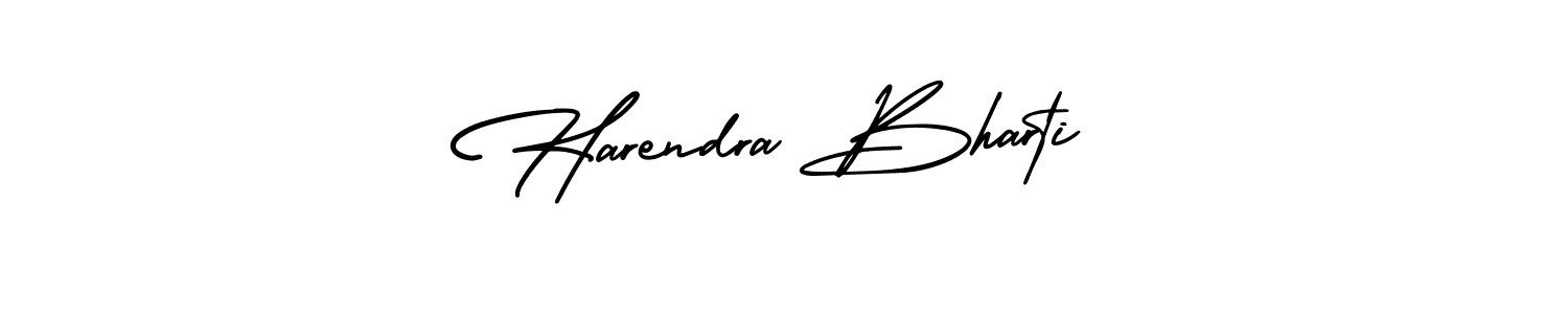 This is the best signature style for the Harendra Bharti name. Also you like these signature font (AmerikaSignatureDemo-Regular). Mix name signature. Harendra Bharti signature style 3 images and pictures png