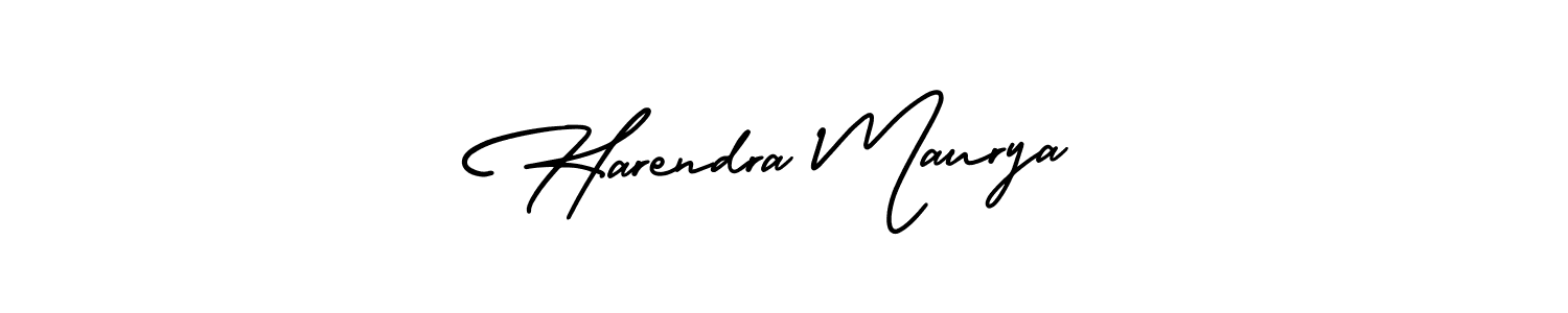 Design your own signature with our free online signature maker. With this signature software, you can create a handwritten (AmerikaSignatureDemo-Regular) signature for name Harendra Maurya. Harendra Maurya signature style 3 images and pictures png