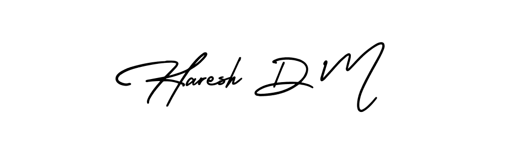 You should practise on your own different ways (AmerikaSignatureDemo-Regular) to write your name (Haresh D M) in signature. don't let someone else do it for you. Haresh D M signature style 3 images and pictures png