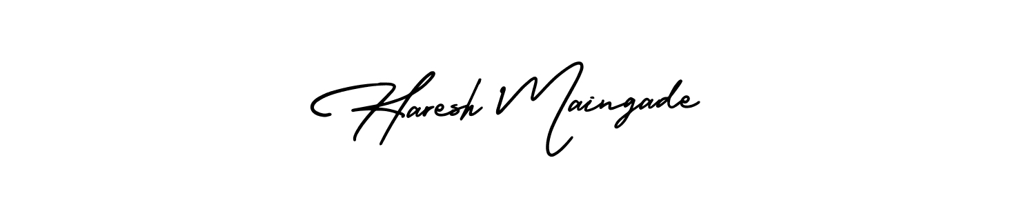 It looks lik you need a new signature style for name Haresh Maingade. Design unique handwritten (AmerikaSignatureDemo-Regular) signature with our free signature maker in just a few clicks. Haresh Maingade signature style 3 images and pictures png