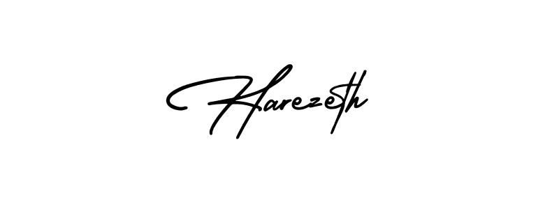 The best way (AmerikaSignatureDemo-Regular) to make a short signature is to pick only two or three words in your name. The name Harezeth include a total of six letters. For converting this name. Harezeth signature style 3 images and pictures png