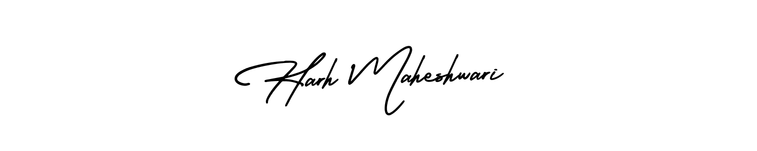 This is the best signature style for the Harh Maheshwari name. Also you like these signature font (AmerikaSignatureDemo-Regular). Mix name signature. Harh Maheshwari signature style 3 images and pictures png