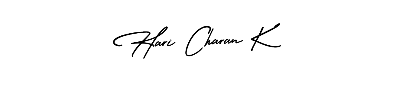Make a beautiful signature design for name Hari Charan K. With this signature (AmerikaSignatureDemo-Regular) style, you can create a handwritten signature for free. Hari Charan K signature style 3 images and pictures png