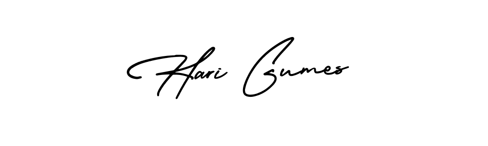 The best way (AmerikaSignatureDemo-Regular) to make a short signature is to pick only two or three words in your name. The name Hari Gumes include a total of six letters. For converting this name. Hari Gumes signature style 3 images and pictures png