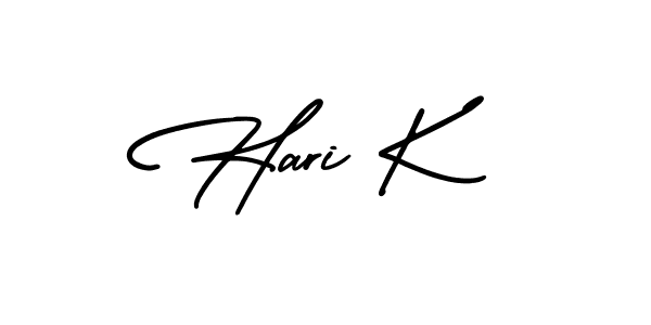 How to make Hari K name signature. Use AmerikaSignatureDemo-Regular style for creating short signs online. This is the latest handwritten sign. Hari K signature style 3 images and pictures png