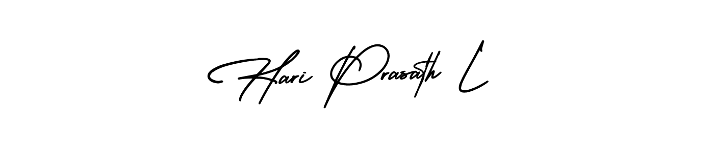 Make a beautiful signature design for name Hari Prasath L. With this signature (AmerikaSignatureDemo-Regular) style, you can create a handwritten signature for free. Hari Prasath L signature style 3 images and pictures png