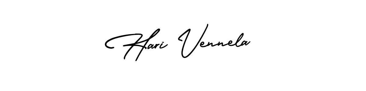 Hari Vennela stylish signature style. Best Handwritten Sign (AmerikaSignatureDemo-Regular) for my name. Handwritten Signature Collection Ideas for my name Hari Vennela. Hari Vennela signature style 3 images and pictures png