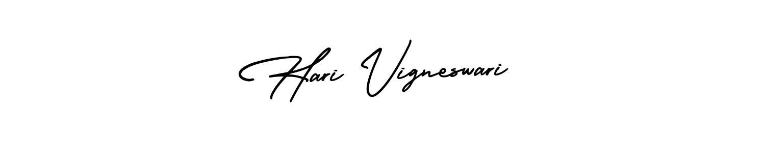 You should practise on your own different ways (AmerikaSignatureDemo-Regular) to write your name (Hari Vigneswari) in signature. don't let someone else do it for you. Hari Vigneswari signature style 3 images and pictures png