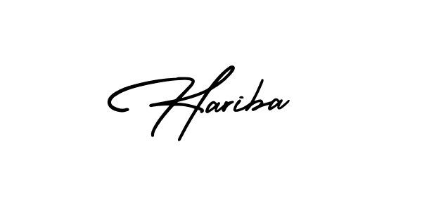 Similarly AmerikaSignatureDemo-Regular is the best handwritten signature design. Signature creator online .You can use it as an online autograph creator for name Hariba. Hariba signature style 3 images and pictures png