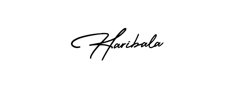 You should practise on your own different ways (AmerikaSignatureDemo-Regular) to write your name (Haribala) in signature. don't let someone else do it for you. Haribala signature style 3 images and pictures png