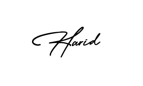 You should practise on your own different ways (AmerikaSignatureDemo-Regular) to write your name (Harid) in signature. don't let someone else do it for you. Harid signature style 3 images and pictures png