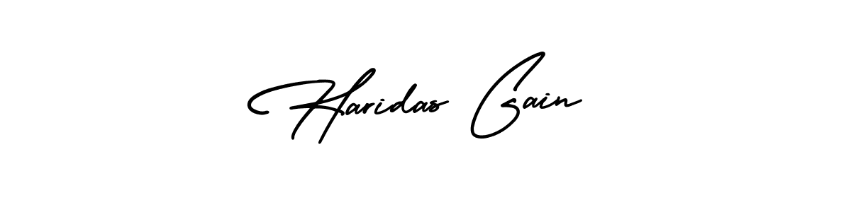 It looks lik you need a new signature style for name Haridas Gain. Design unique handwritten (AmerikaSignatureDemo-Regular) signature with our free signature maker in just a few clicks. Haridas Gain signature style 3 images and pictures png
