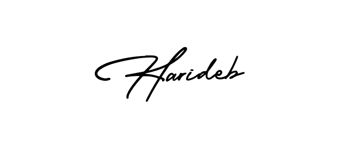 Design your own signature with our free online signature maker. With this signature software, you can create a handwritten (AmerikaSignatureDemo-Regular) signature for name Harideb. Harideb signature style 3 images and pictures png