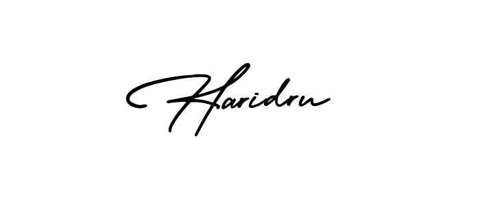 You should practise on your own different ways (AmerikaSignatureDemo-Regular) to write your name (Haridru) in signature. don't let someone else do it for you. Haridru signature style 3 images and pictures png