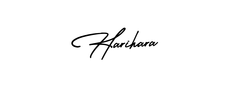 You should practise on your own different ways (AmerikaSignatureDemo-Regular) to write your name (Harihara) in signature. don't let someone else do it for you. Harihara signature style 3 images and pictures png