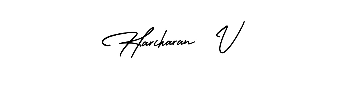 It looks lik you need a new signature style for name Hariharan  V. Design unique handwritten (AmerikaSignatureDemo-Regular) signature with our free signature maker in just a few clicks. Hariharan  V signature style 3 images and pictures png