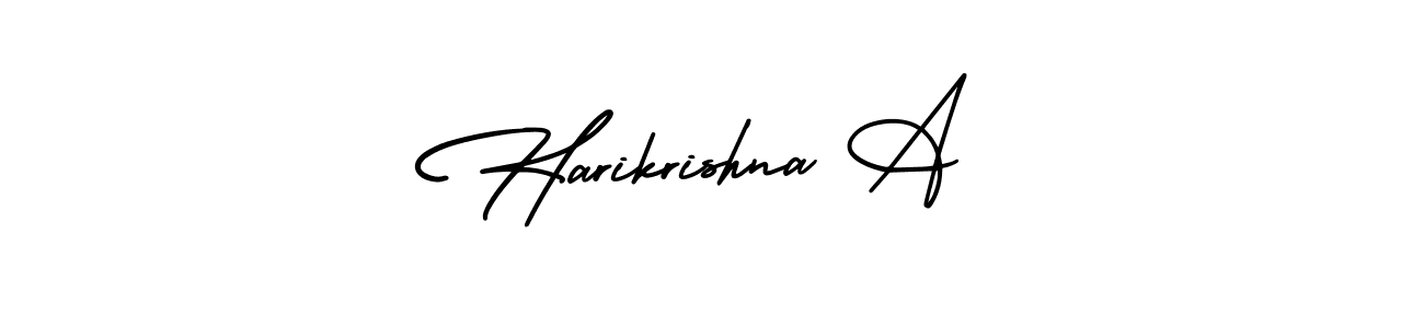 Make a beautiful signature design for name Harikrishna A. With this signature (AmerikaSignatureDemo-Regular) style, you can create a handwritten signature for free. Harikrishna A signature style 3 images and pictures png