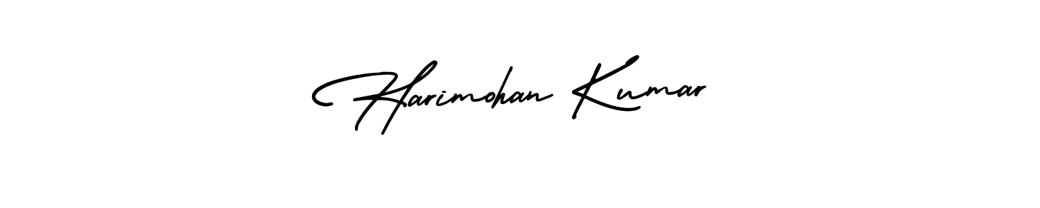 The best way (AmerikaSignatureDemo-Regular) to make a short signature is to pick only two or three words in your name. The name Harimohan Kumar include a total of six letters. For converting this name. Harimohan Kumar signature style 3 images and pictures png