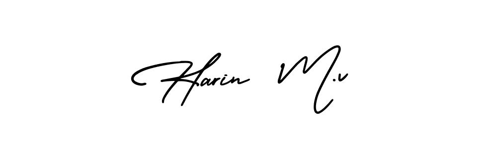 You can use this online signature creator to create a handwritten signature for the name Harin  M.v. This is the best online autograph maker. Harin  M.v signature style 3 images and pictures png